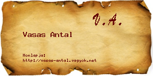 Vasas Antal névjegykártya
